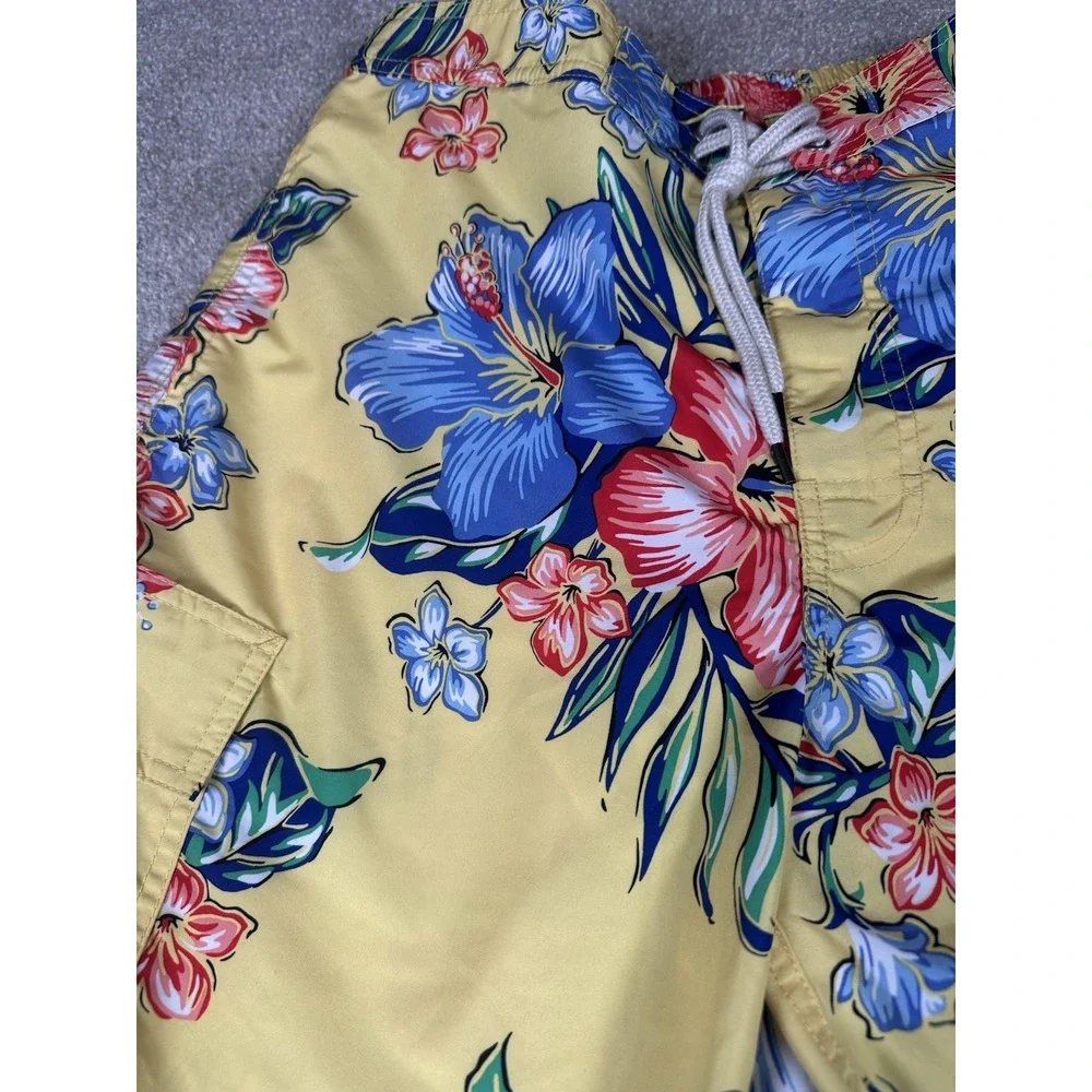 Polo Ralph Lauren Men's Medium Floral Lined Drawstring‎ Bathing Suit Swim Trunks